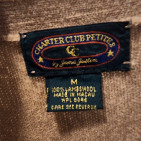 Charter Club vintage 100% lambswool button Down cardigan size M - Picture 7 of 12